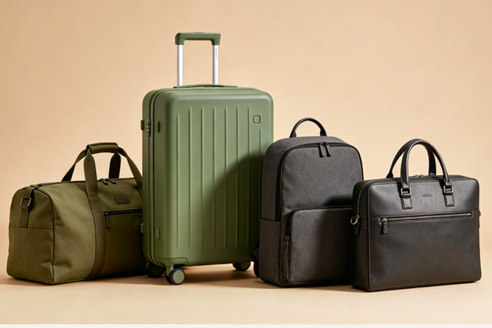 Meridian Vintage carry-on luggage in a warm studio setting